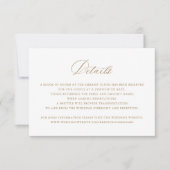 Elegant Calligraphy Script Wedding Details Insert Kaart (Voorkant)