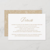 Elegant Calligraphy Script Wedding Details Insert Kaart (Voorkant / Achterkant)