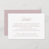 Elegant Calligraphy Script Wedding Details Insert Kaart (Voorkant / Achterkant)