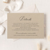 Elegant Calligraphy Script Wedding Details Insert Kaart