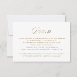 Elegant Calligraphy Script Wedding Details Insert Kaart