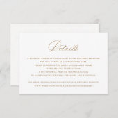 Elegant Calligraphy Script Wedding Details Insert Kaart (Voorkant / Achterkant)