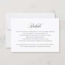 Elegant Calligraphy Script Wedding Details Insert Kaart