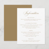 Elegant Calligraphy Script Wedding Information Inv Kaart (Voorkant / Achterkant)