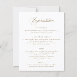 Elegant Calligraphy Script Wedding Information Inv Kaart