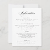 Elegant Calligraphy Script Wedding Information Inv Kaart (Voorkant)