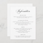 Elegant Calligraphy Script Wedding Information Inv Kaart (Voorkant / Achterkant)
