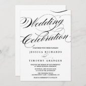 Elegant Calligraphy Script Wedding Invitation Kaart (Voorkant / Achterkant)