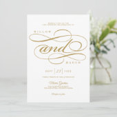 Elegant Calligraphy Script Wedding Invitation Kaart (Staand voorkant)