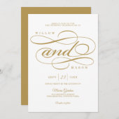 Elegant Calligraphy Script Wedding Invitation Kaart (Voorkant / Achterkant)