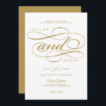 Elegant Calligraphy Script Wedding Invitation Kaart<br><div class="desc">Dit traditionele ontwerp kenmerkt een opvallend elegant ontwerp van het calligrafische manuscript met moderne schone doopvonten. Bewerk eenvoudig de lettertypekleuren door op de knop Ontwerpgereedschap bewerken te klikken. Bekijk het hele collectie voor meer overeenkomende objecten!</div>