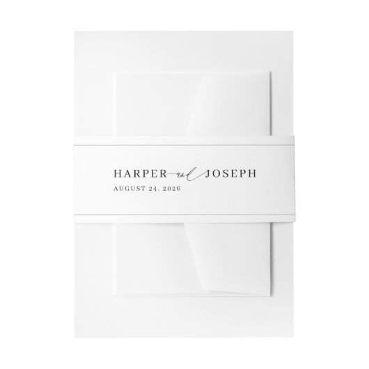 Elegant Calligraphy Script Wedding Invitation Uitnodigingen Wikkel (Voorkant Voorbeeld)