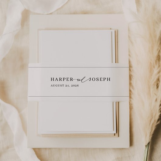 Elegant Calligraphy Script Wedding Invitation Uitnodigingen Wikkel