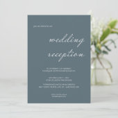 Elegant Calligraphy Script Wedding Reception Kaart (Staand voorkant)