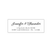 Elegant Calligraphy Script Wedding Return Address Zelfinktende Stempel (Design)
