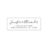 Elegant Calligraphy Script Wedding Return Address Zelfinktende Stempel (Design)