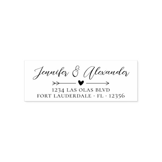 Elegant Calligraphy Script Wedding Return Address Zelfinktende Stempel (Design)
