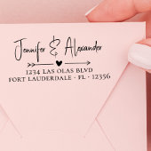 Elegant Calligraphy Script Wedding Return Address Zelfinktende Stempel