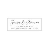 Elegant Calligraphy Script Wedding Return Address Zelfinktende Stempel (Design)