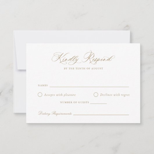 Elegant Calligraphy Script Wedding RSVP Kaart (Voorkant)