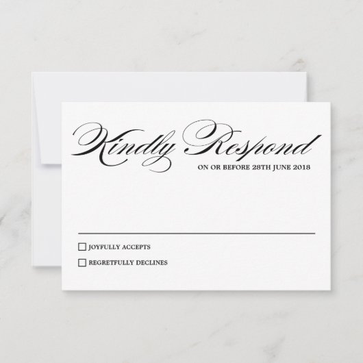 Elegant Calligraphy Script Wedding RSVP Kaart (Voorkant)