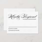 Elegant Calligraphy Script Wedding RSVP Kaart (Voorkant / Achterkant)