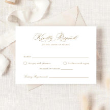 Elegant Calligraphy Script Wedding RSVP Kaart