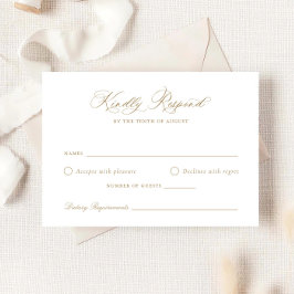 Elegant Calligraphy Script Wedding RSVP Kaart