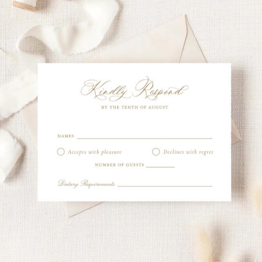 Elegant Calligraphy Script Wedding RSVP Kaart