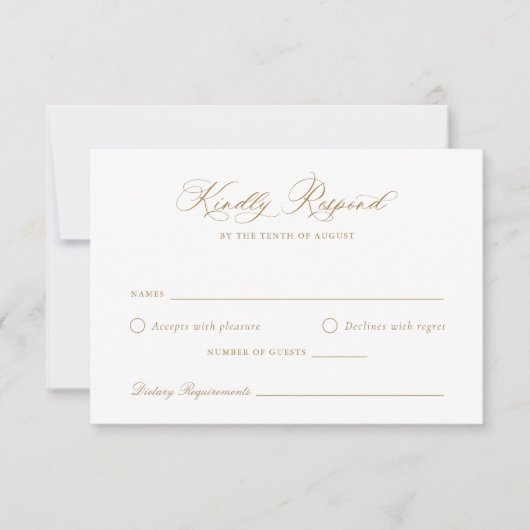 Elegant Calligraphy Script Wedding RSVP Kaart (Voorkant)