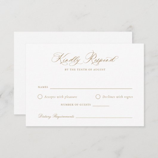 Elegant Calligraphy Script Wedding RSVP Kaart (Voorkant / Achterkant)