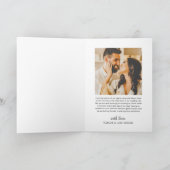 Elegant Calligraphy Script Weduwfoto Collage Bedankkaart (Binnen)