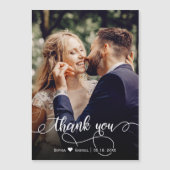 Elegant Calligraphy Script Weduwfoto Hartelijk dan (Voorkant)