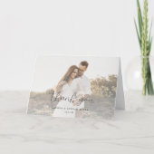 Elegant Calligraphy Script Weduwfoto Hartelijk dan Bedankkaart (Voorkant)