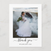 Elegant Calligraphy Script Weduwfoto Hartelijk dan Briefkaart (Voorkant)