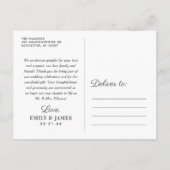 Elegant Calligraphy Script Weduwfoto Hartelijk dan Briefkaart (Achterkant)