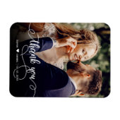 Elegant Calligraphy Script Weduwfoto Hartelijk dan Magneet (Horizontaal)