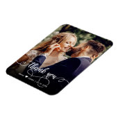 Elegant Calligraphy Script Weduwfoto Hartelijk dan Magneet (Linkerzijde)