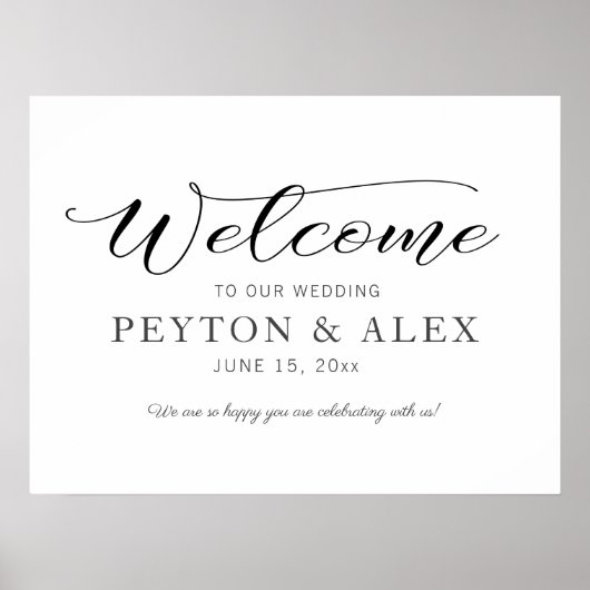 Elegant Calligraphy Script Welcome to our Wedding Poster (Voorkant)