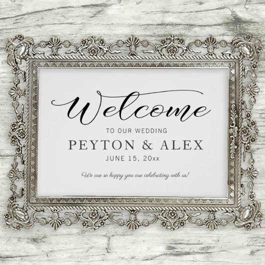 Elegant Calligraphy Script Welcome to our Wedding Poster