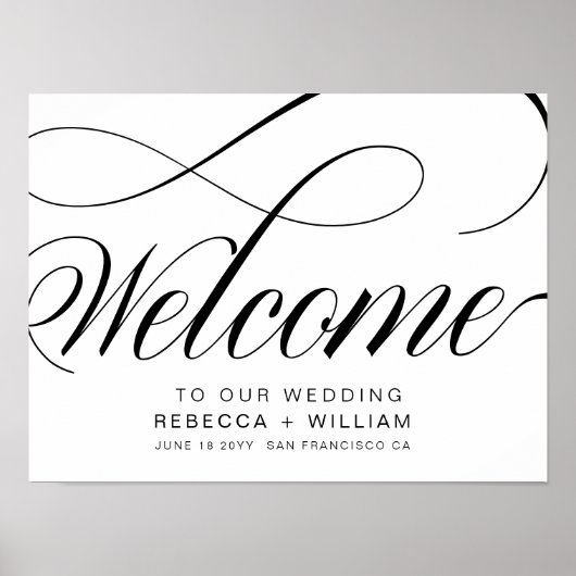 Elegant Calligraphy Script Welkome Weddenschap Poster (Voorkant)