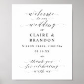 Elegant Calligraphy Script Welkome Weddenschap Poster (Voorkant)