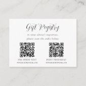 Elegant Calligraphy Shower Cadeauregister Informatiekaartje (Voorkant)