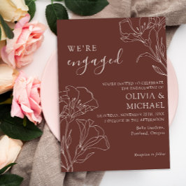 Elegant Calligraphy Simple Engagement Party Kaart