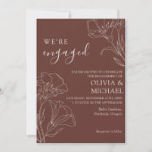 Elegant Calligraphy Simple Engagement Party Kaart (Voorkant)