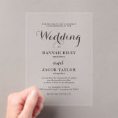 Elegant Calligraphy Simple Wedding Acryl Uitnodigingen (Insitu (Draagbaar))