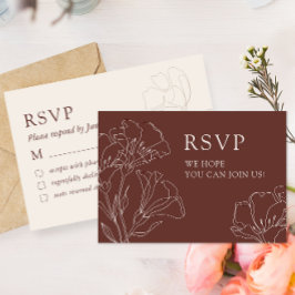 Elegant Calligraphy Simple Wedding RSVP Kaart