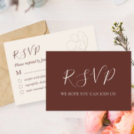 Elegant Calligraphy Simple Wedding RSVP Kaart