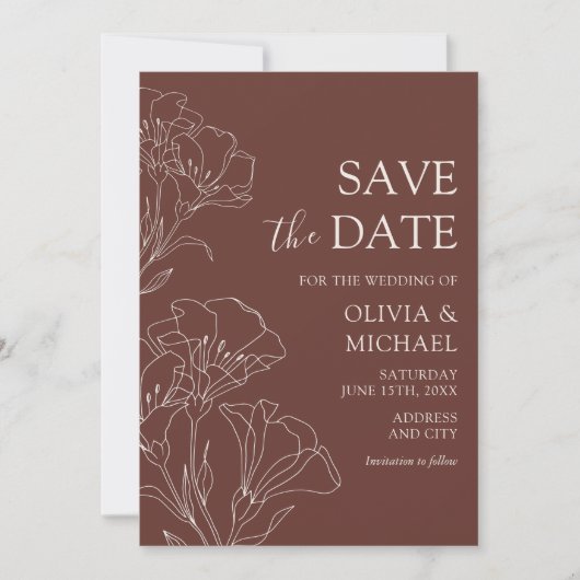 Elegant Calligraphy Simple Wedding Save the Dates Kaart (Voorkant)