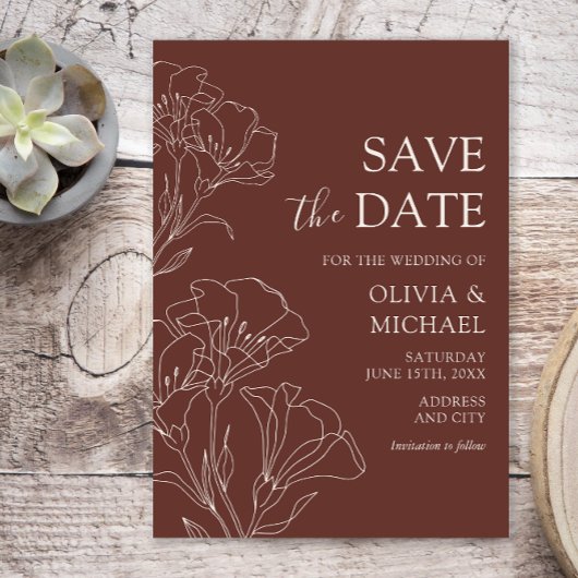 Elegant Calligraphy Simple Wedding Save the Dates Kaart